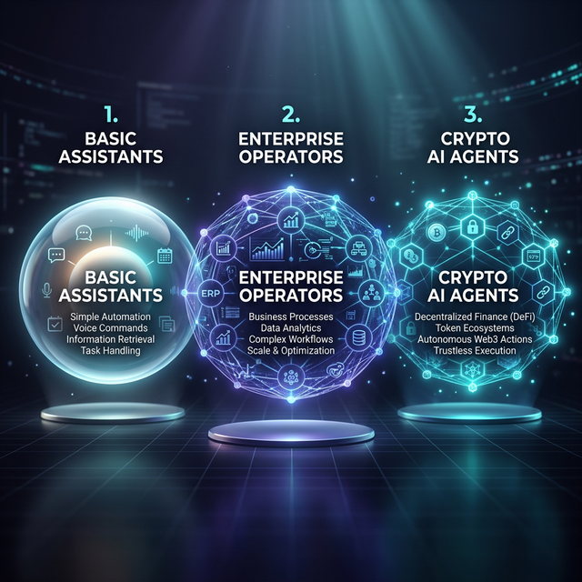 La Evolución de los Agentes IA: De Básicos a Ecosistemas Crypto